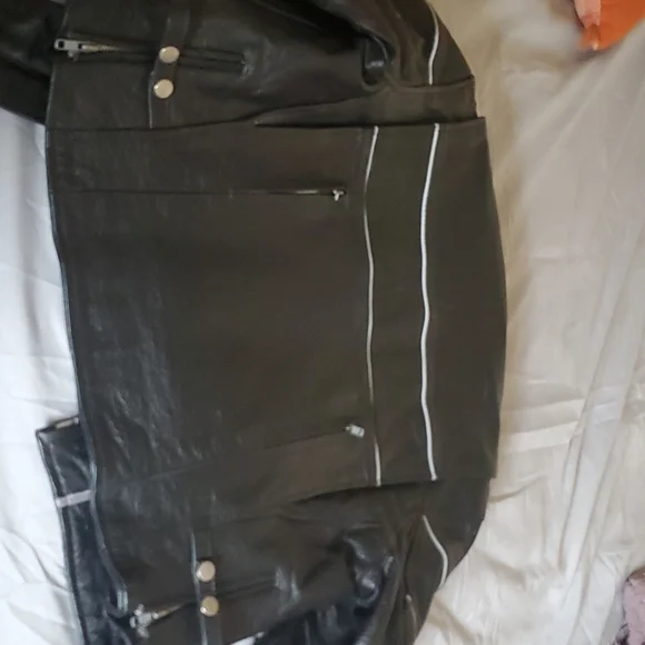 Like new- Unik Cafe racer style leather jacket sz 42 - Picture 7 of 11